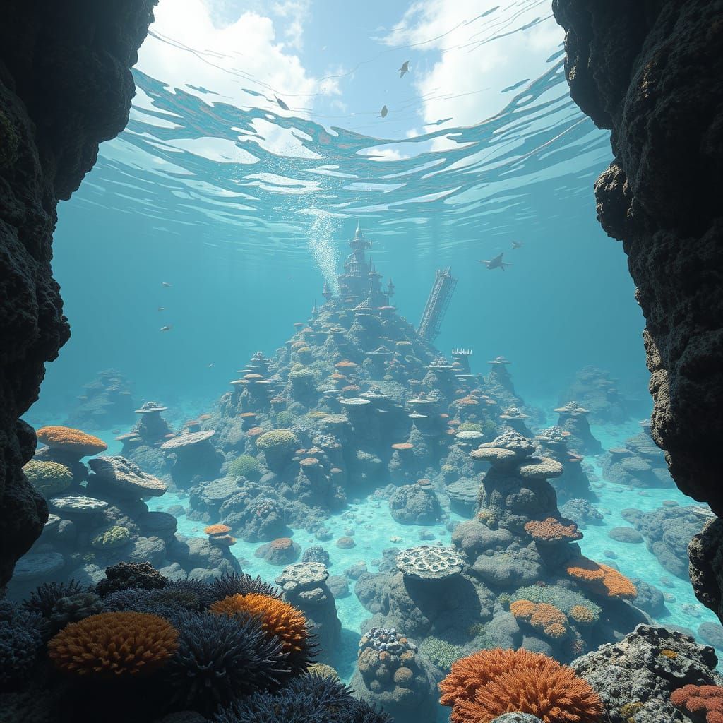 Post-Apocalyptic Coral Reef Metropolis Thrives with Nature