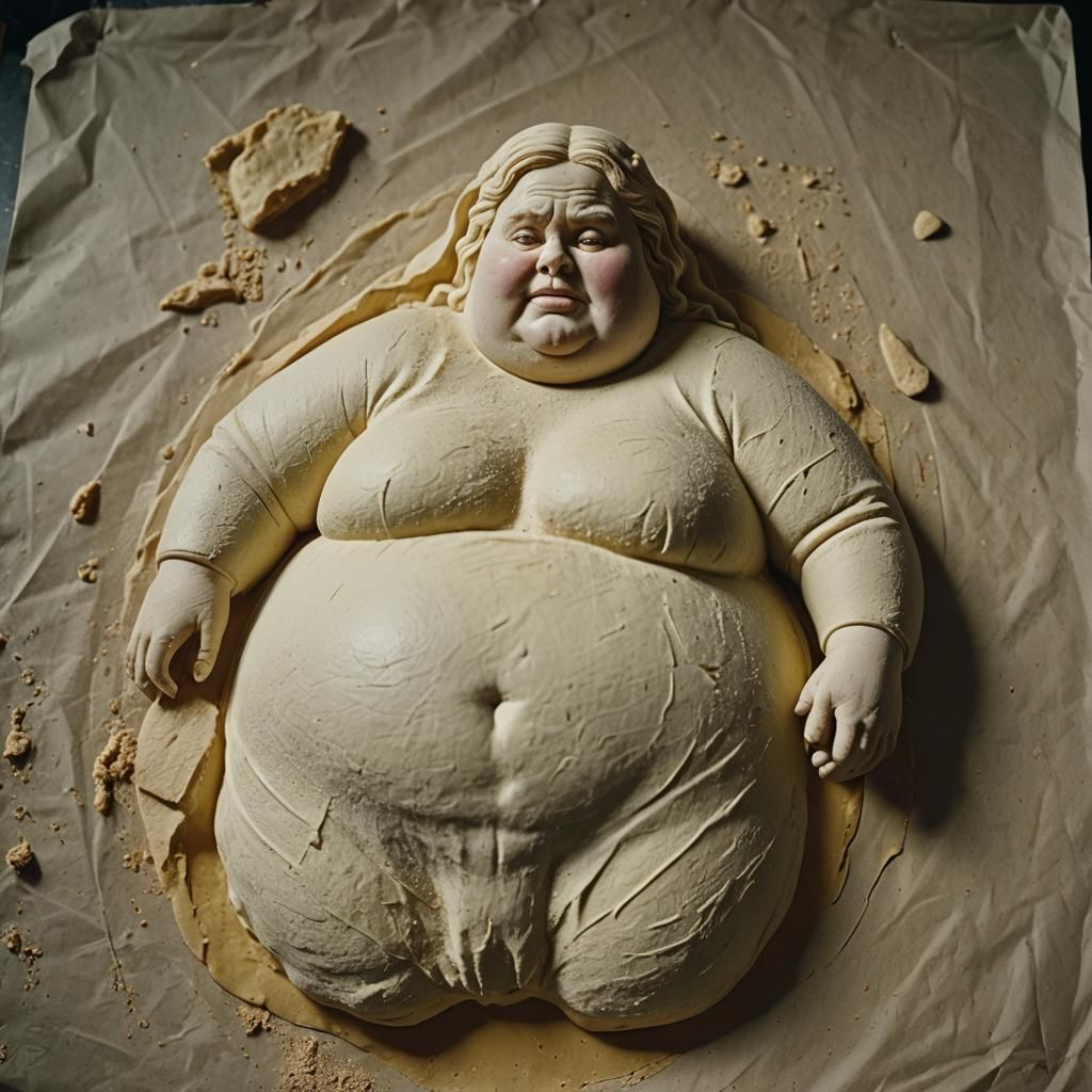 Cinematic Dough Sculpture of a Woman