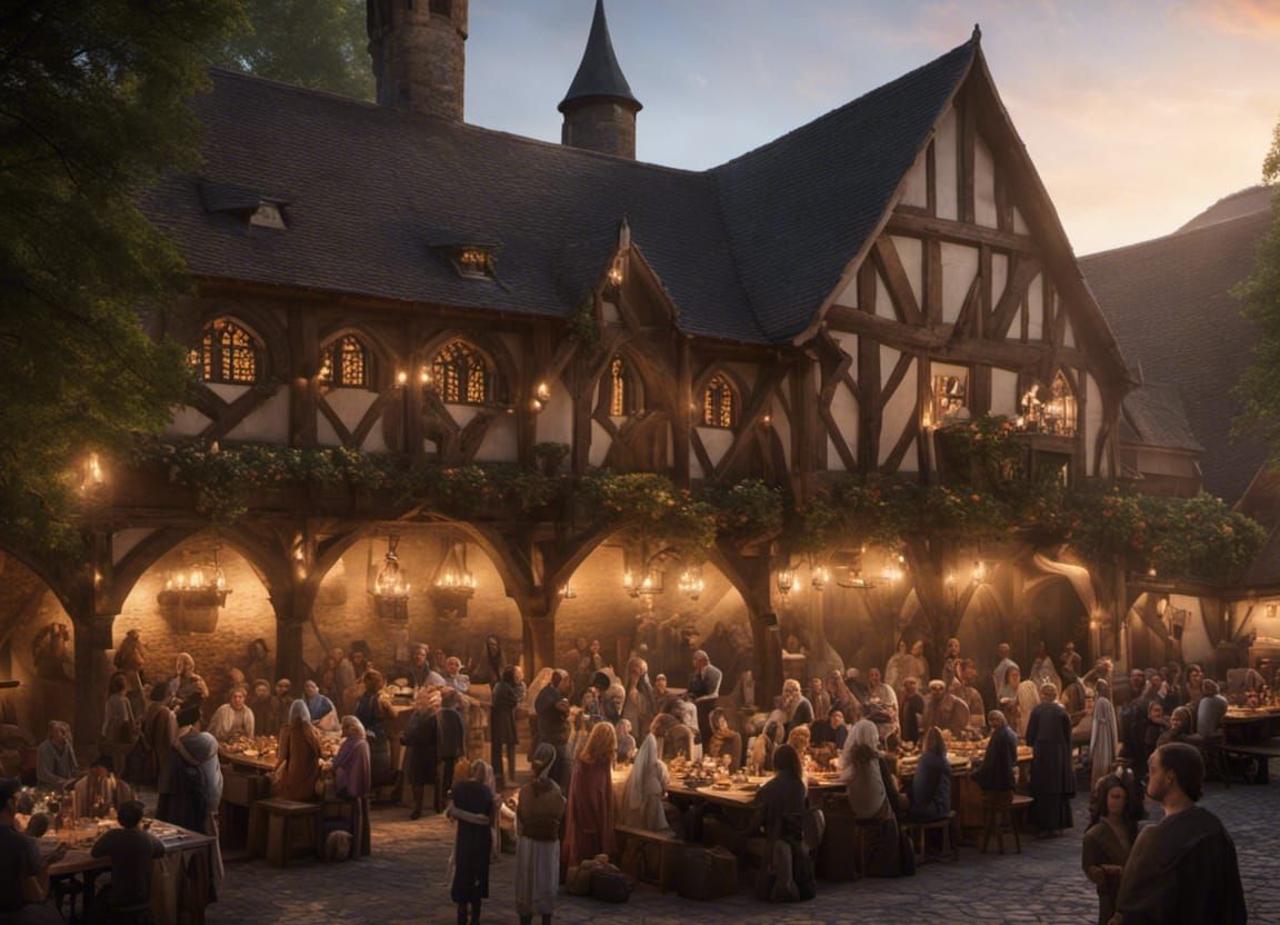Medieval Great Hall Feast at Magic Hour