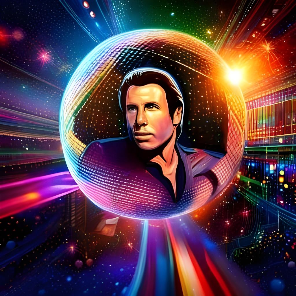 Disco Ball House with Man Waving