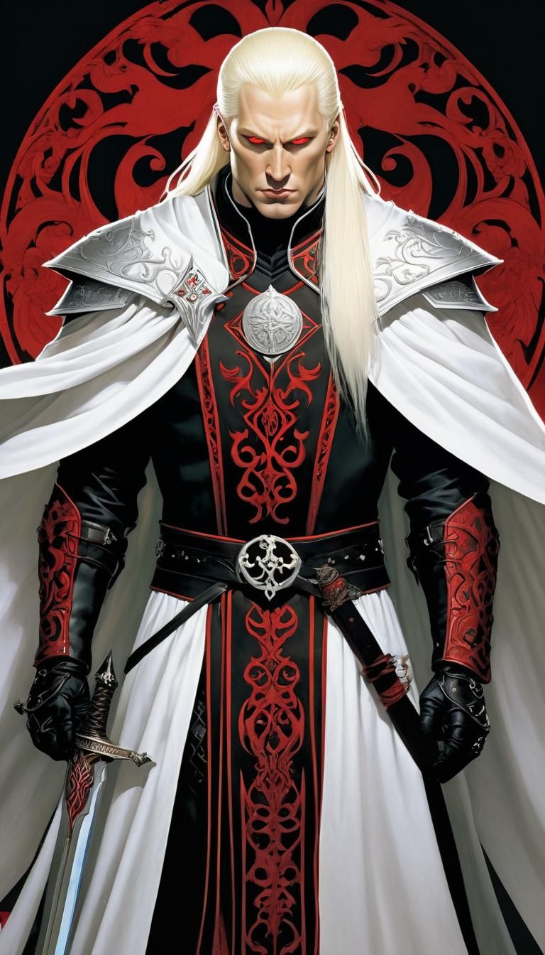 Elric of Melnibone: Albino Warrior in Comic Art Style