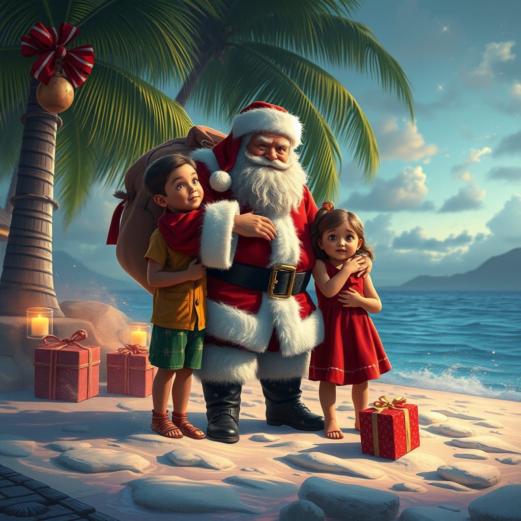 Surreal Christmas Celebration in a Tropical Paradise