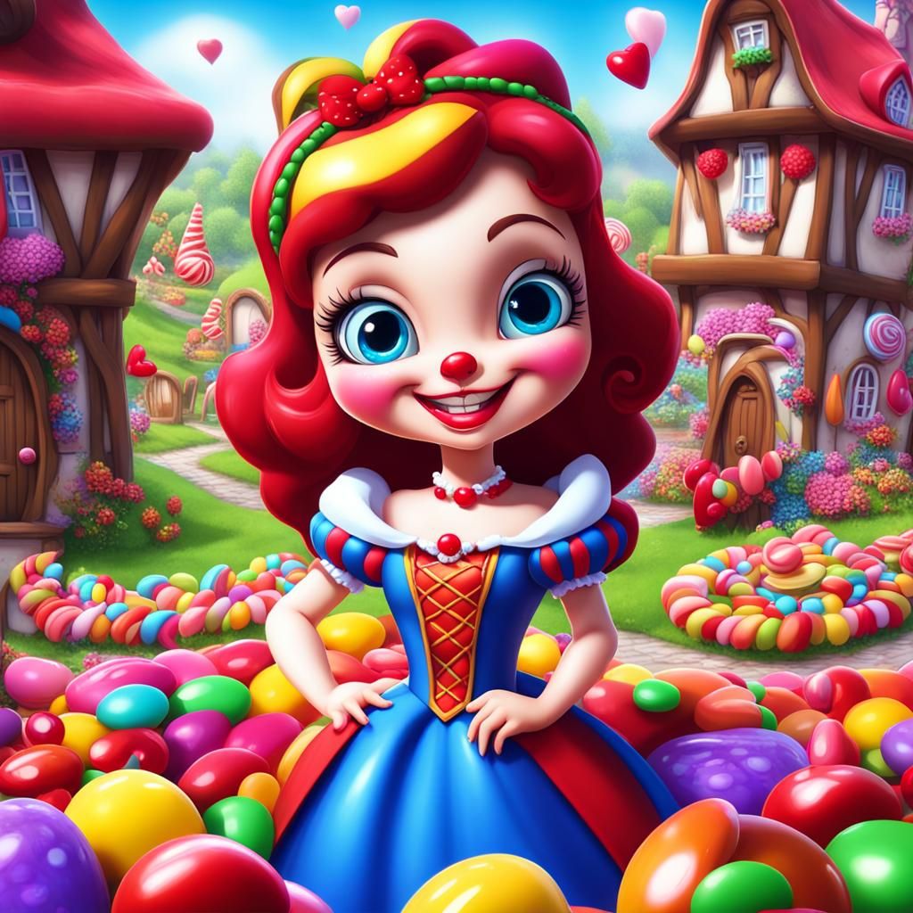 Scary Cute Snow White in Candy Art Style