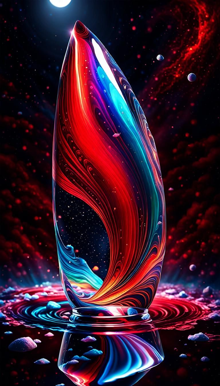 Cosmic Prism: Enchanted Moonlight Through Glass