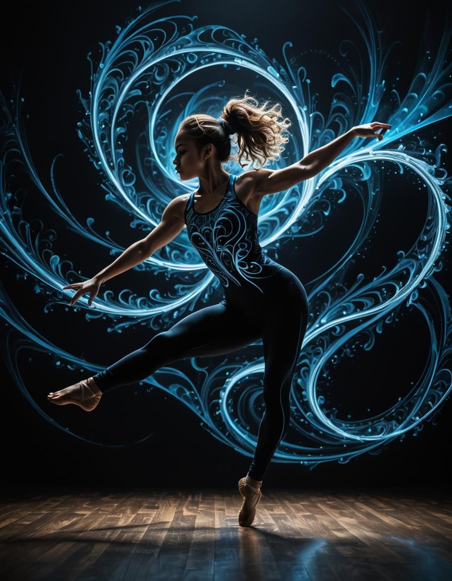 Neon Breakdancer in Cyberpunk Impasto Style