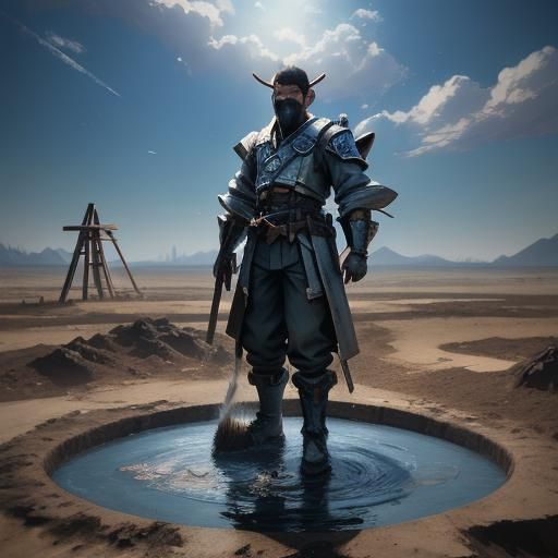 Tachisme Dynamic Brushwork dig the well before you are thirsty By artist "anime", 3d anime art, inspired by WLOP, Artsta...