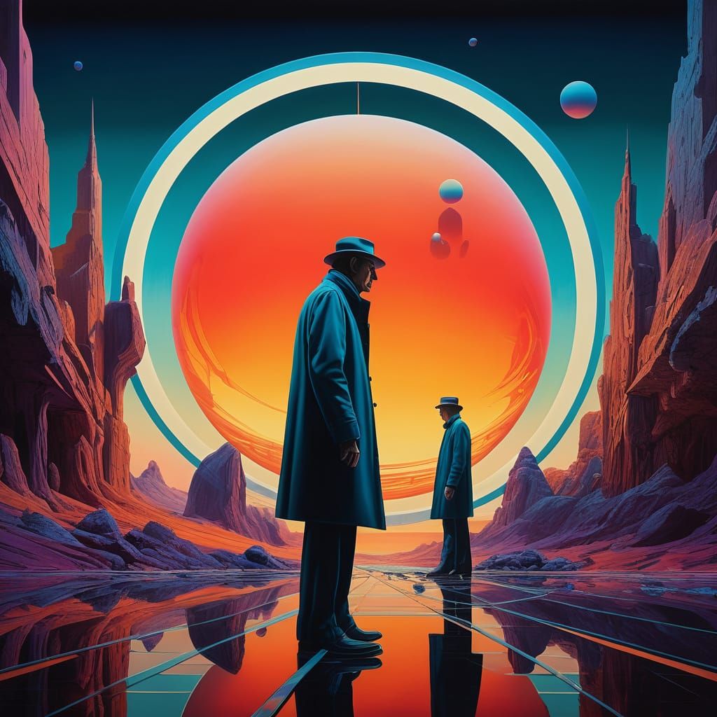 Futuristic Dreamscape Unfolds in Vibrant, Surrealistic Color...