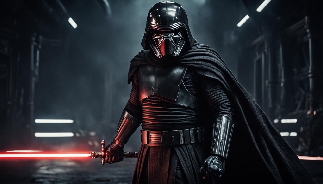 Kylo Ren in Dark Steel Armor, Intense Gaze
