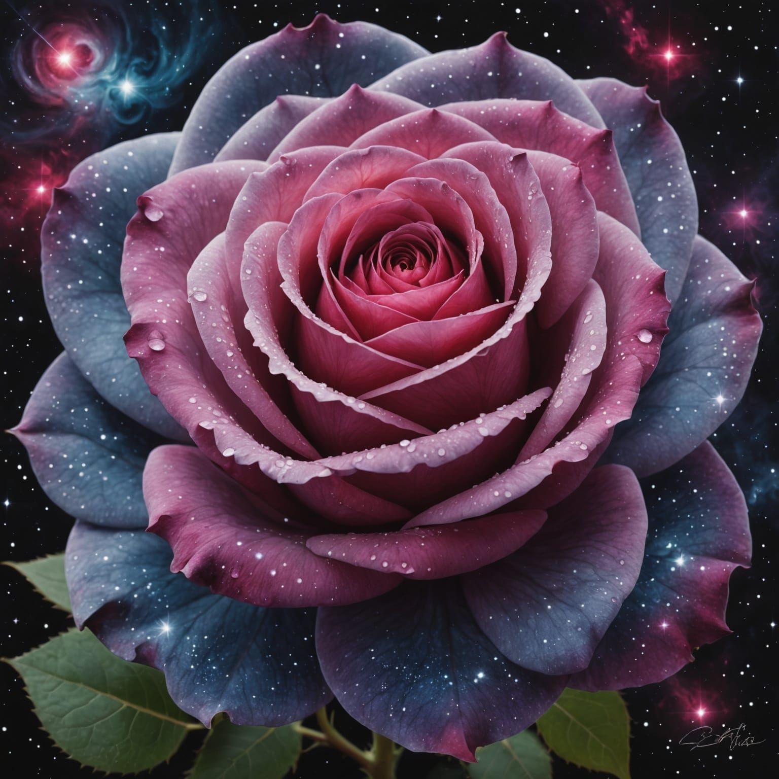 Galaxy Rose: A Cosmic Floral Fusion
