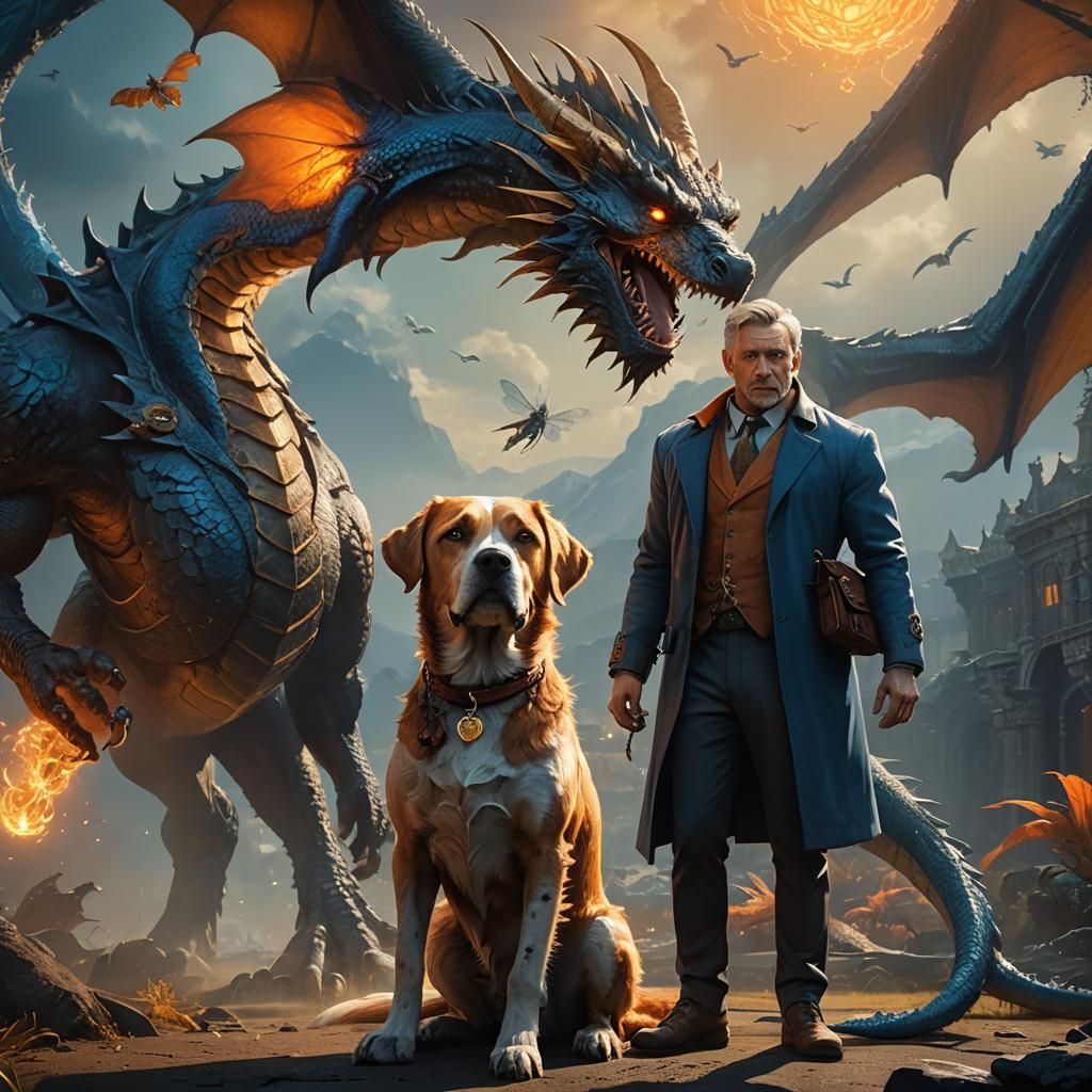 Celebrity, Dog, and Dragon in Fantastical Concept Art