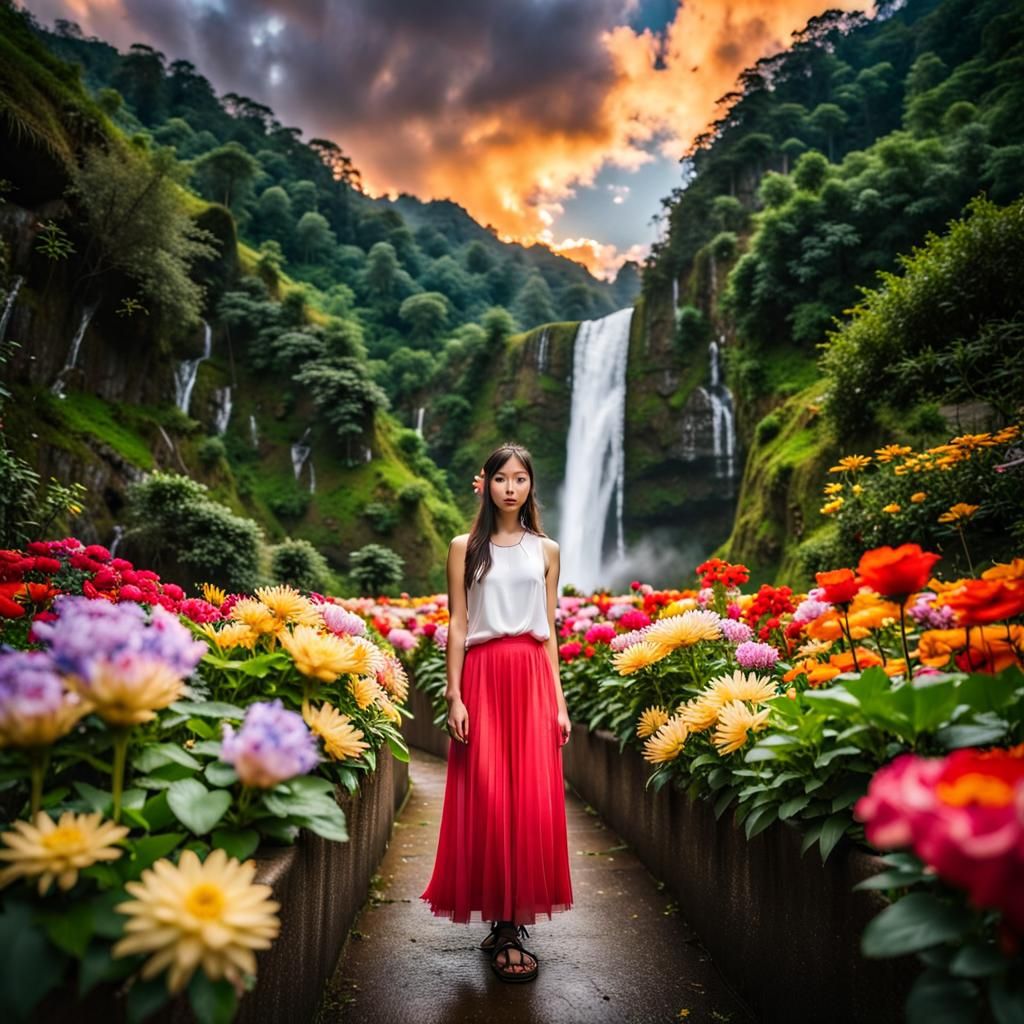 Taiwan Temple Scene with Swedish Girl
