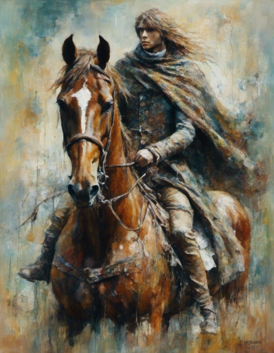 Equestrian Portrait in Oil Painting Style