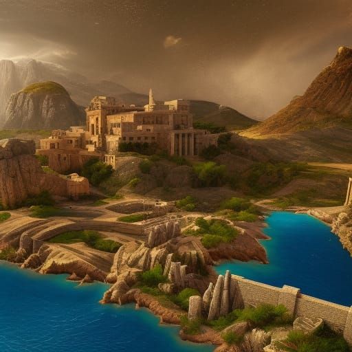 Fantastical Greece in Detailed Matte Painting