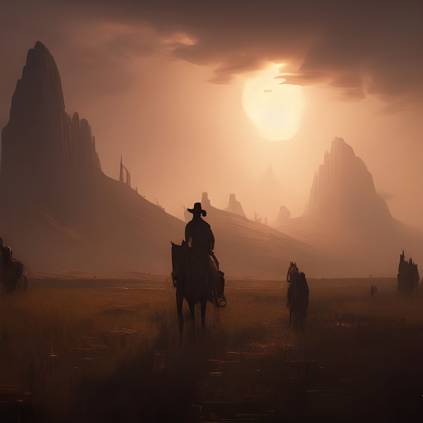 Deadly Western Duel in Hyperdetailed Digital Art