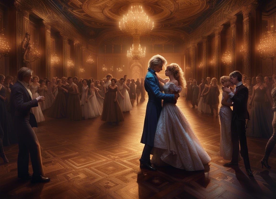 Labyrinth Masquerade Ball Scene in Dark Fantasy Style