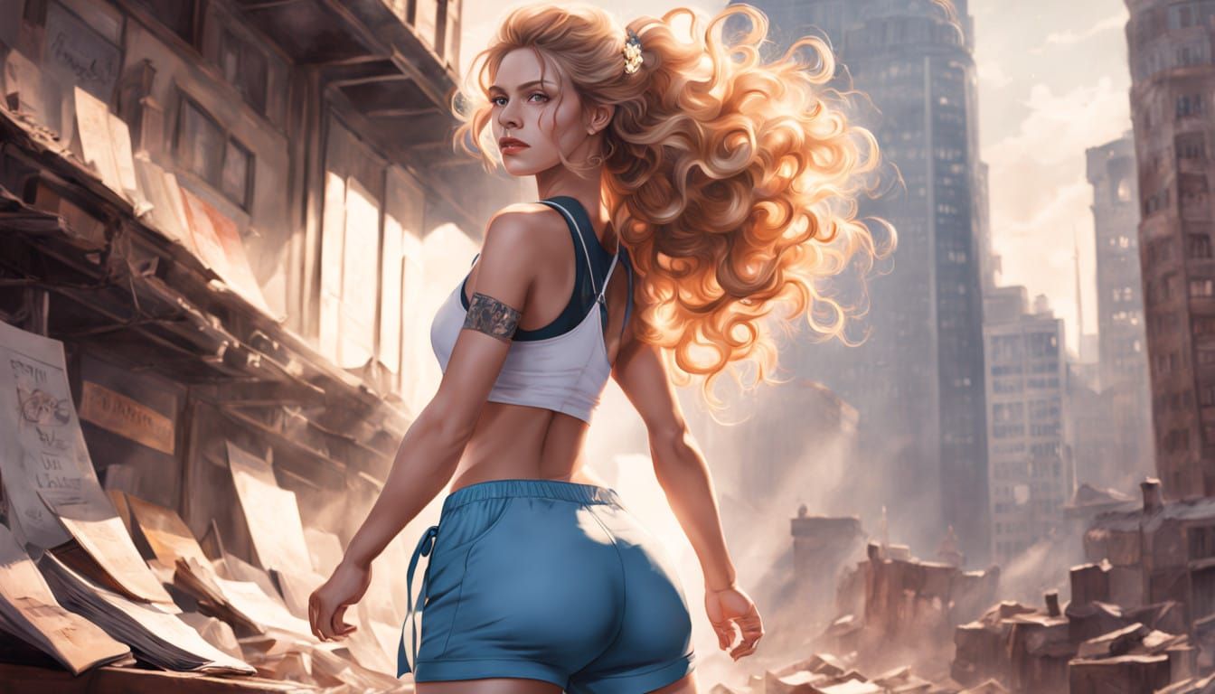 Athletic Blonde in Morning Glow, Socialist Realism