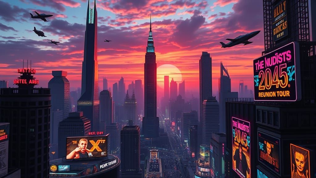 Hyperrealistic Futuristic Cityscape in Neon Glory