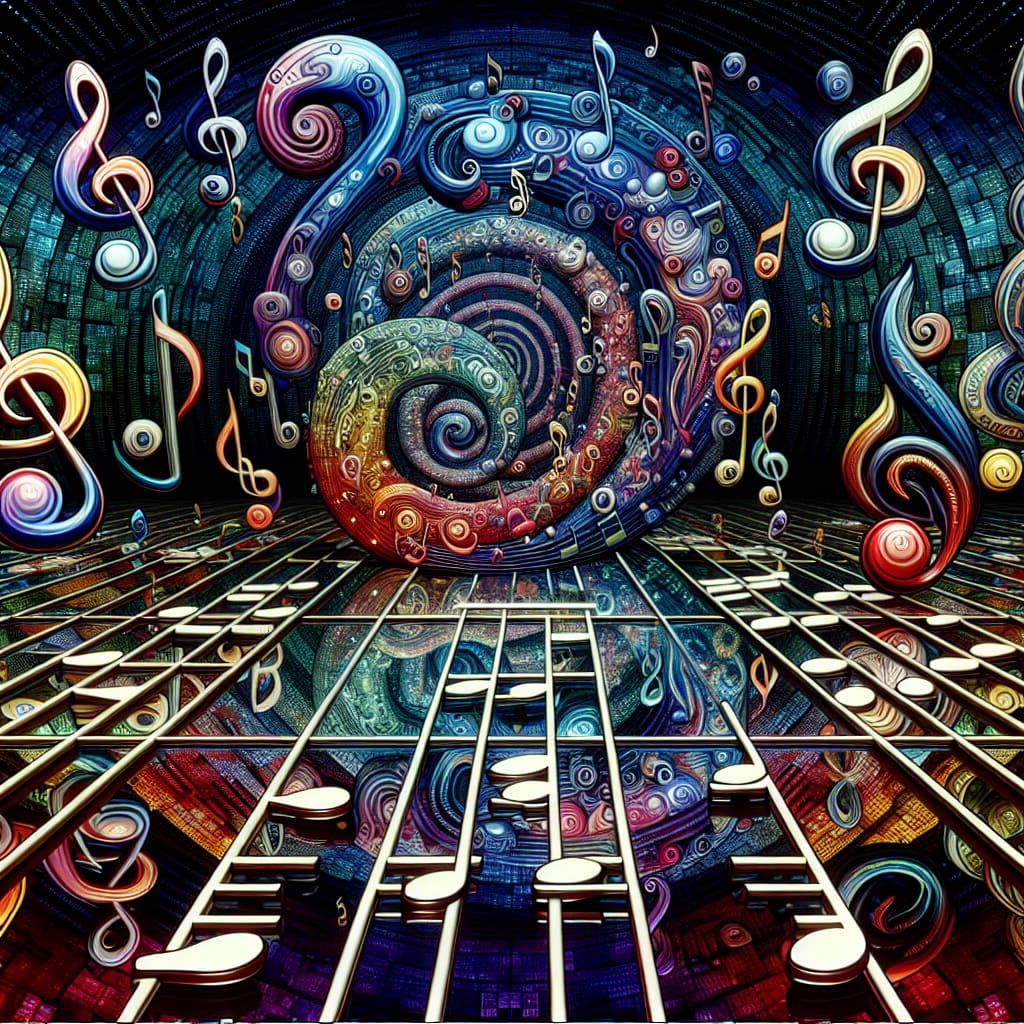 Visual Melody: Musical Notes in a Psychedelic Portal