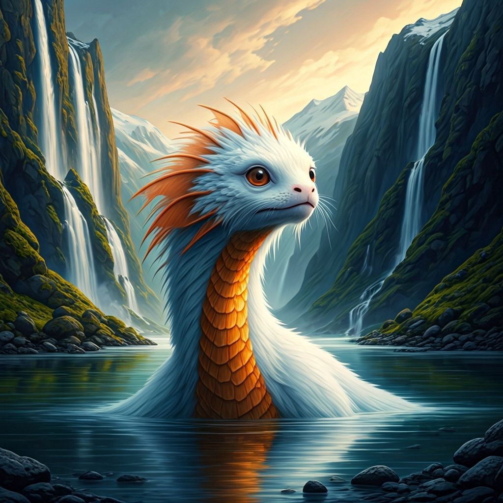 Ethereal Water Creature in Vibrant Oil Painting Style