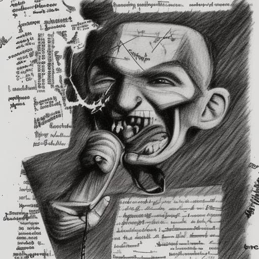 The crazed scribblings from the disturbed mind of a psychopath. Sketches surrounded by largely indecipherable text, diag...