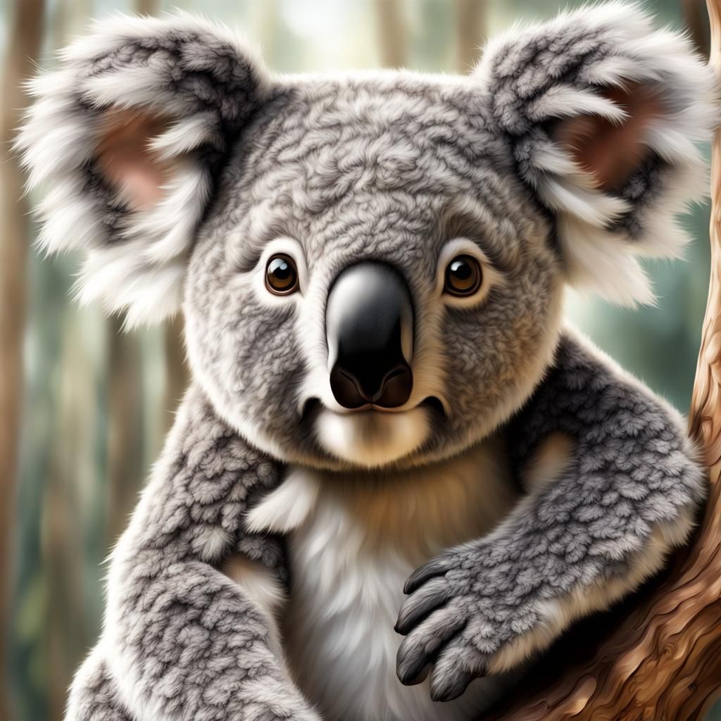 Photorealistic Koala Bear with Expressive Eyes