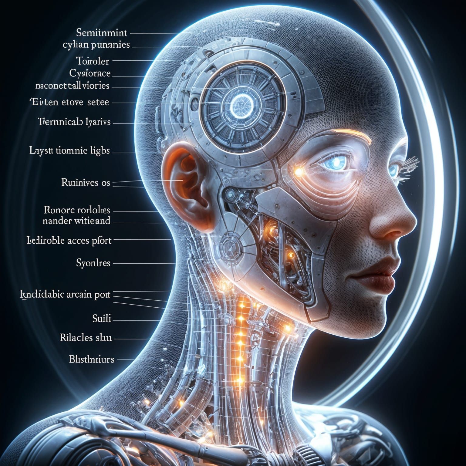 Cyberhuman Model YG-7: Holographic 3D Schematic
