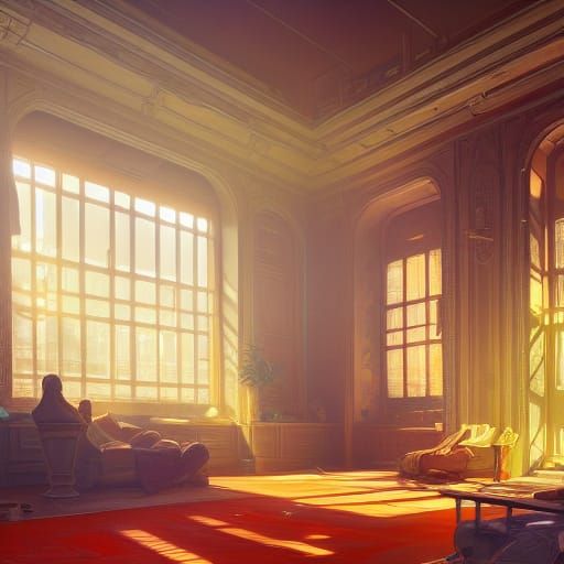 Futuristic Room Interior in Hyperdetailed Lighting