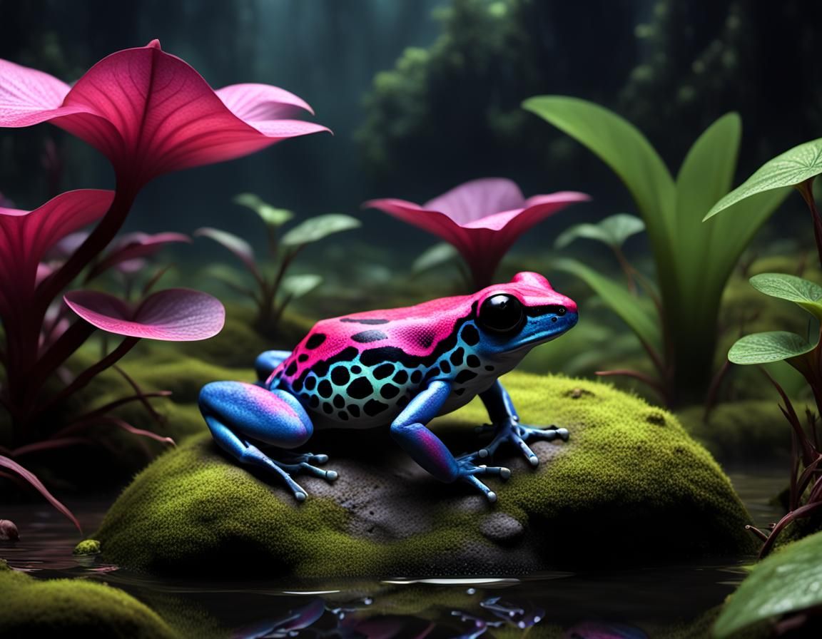 Sinister Poison Dart Frog in Dark Fantasy Style