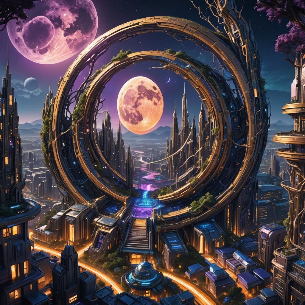 Mega-Structure Moon Reveals Bio-Futuristic Cityscape