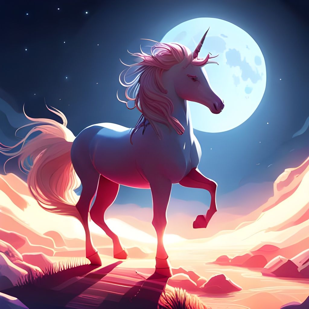 Cosmic Unicorn in Moonlight: Hyperrealistic 8K Art