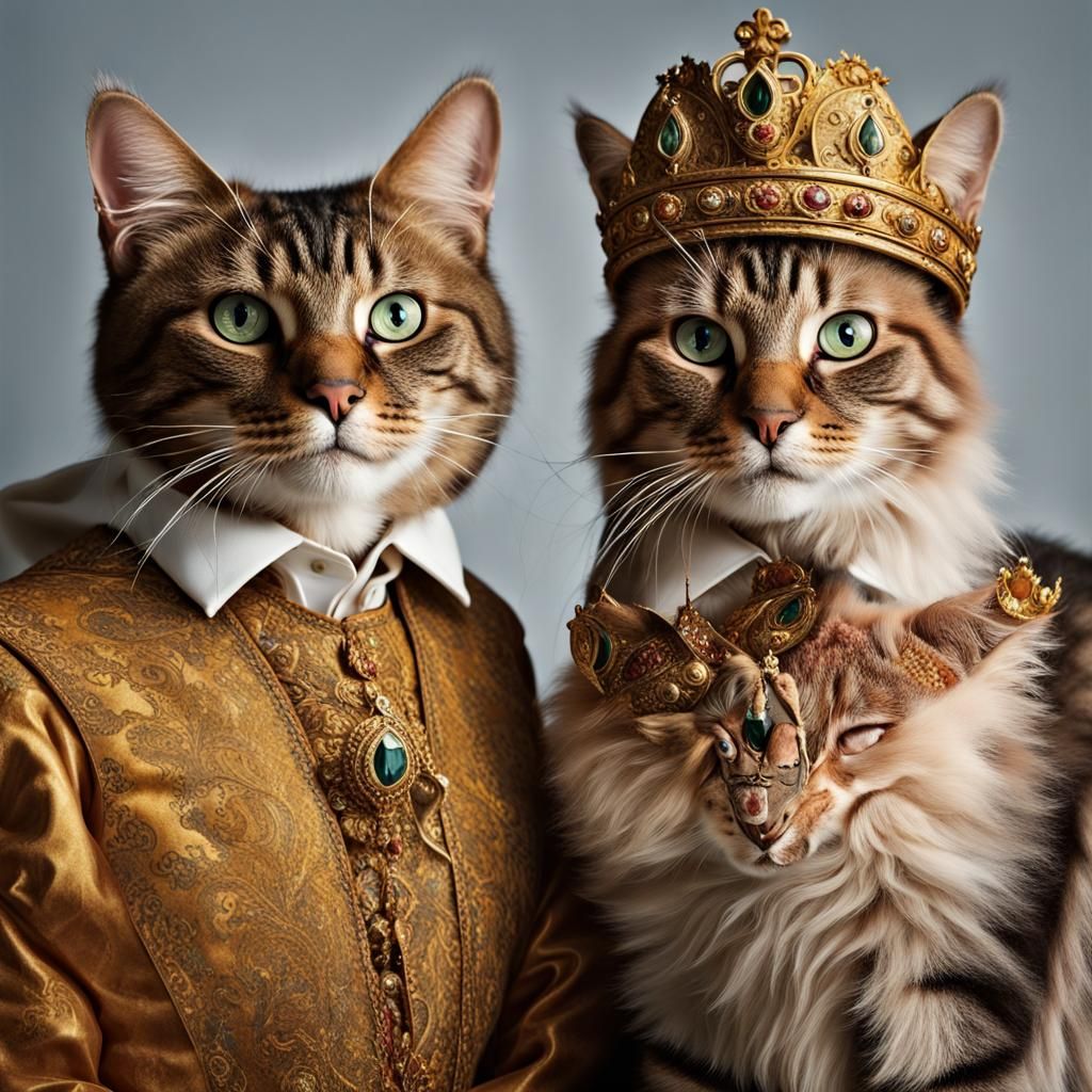 Royal Cats: King and Queen Portrait