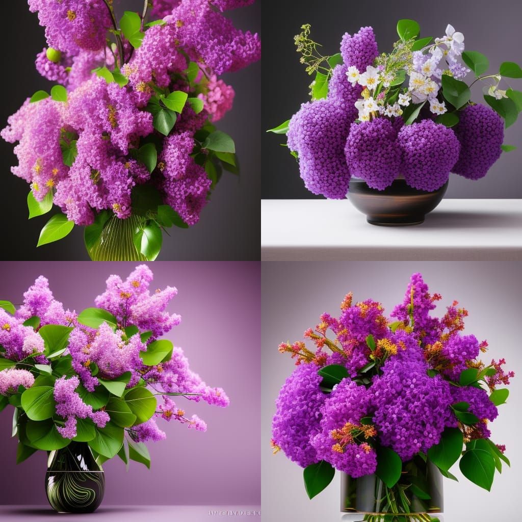 Vintage Violet Bouquet in Academic Art Style