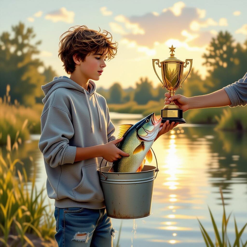 Teenage Boy Wins Fishing Contest with Giant Catch
