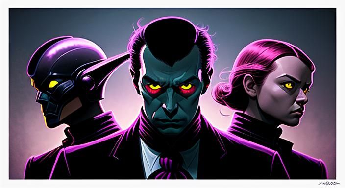 Eerie Alien Alliance in a Cinematic Film Still