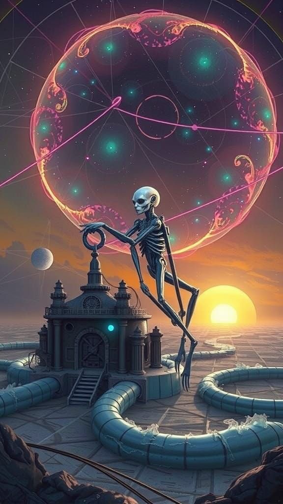 Biomechanical Alien Weaves Cosmic Tapestry with Aldebaran En...