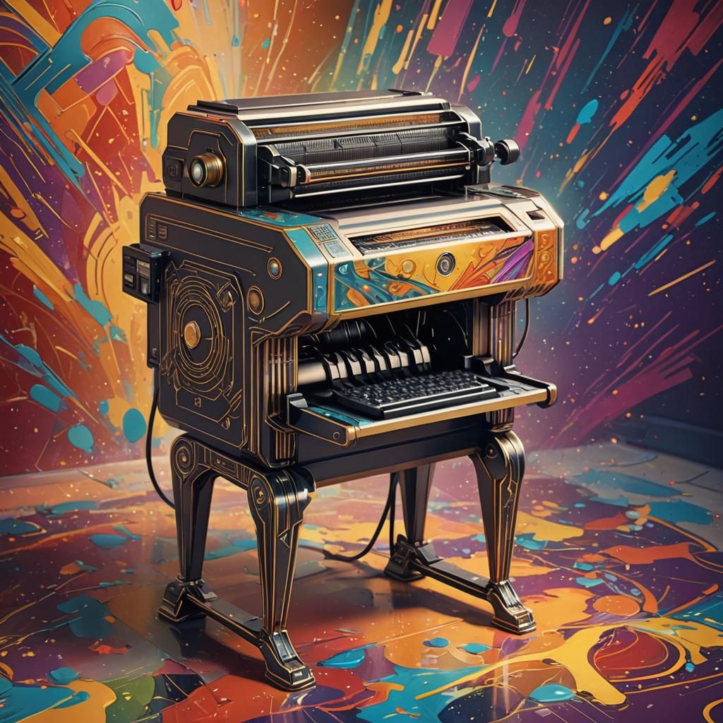 Art Deco Computer Printer with Legs