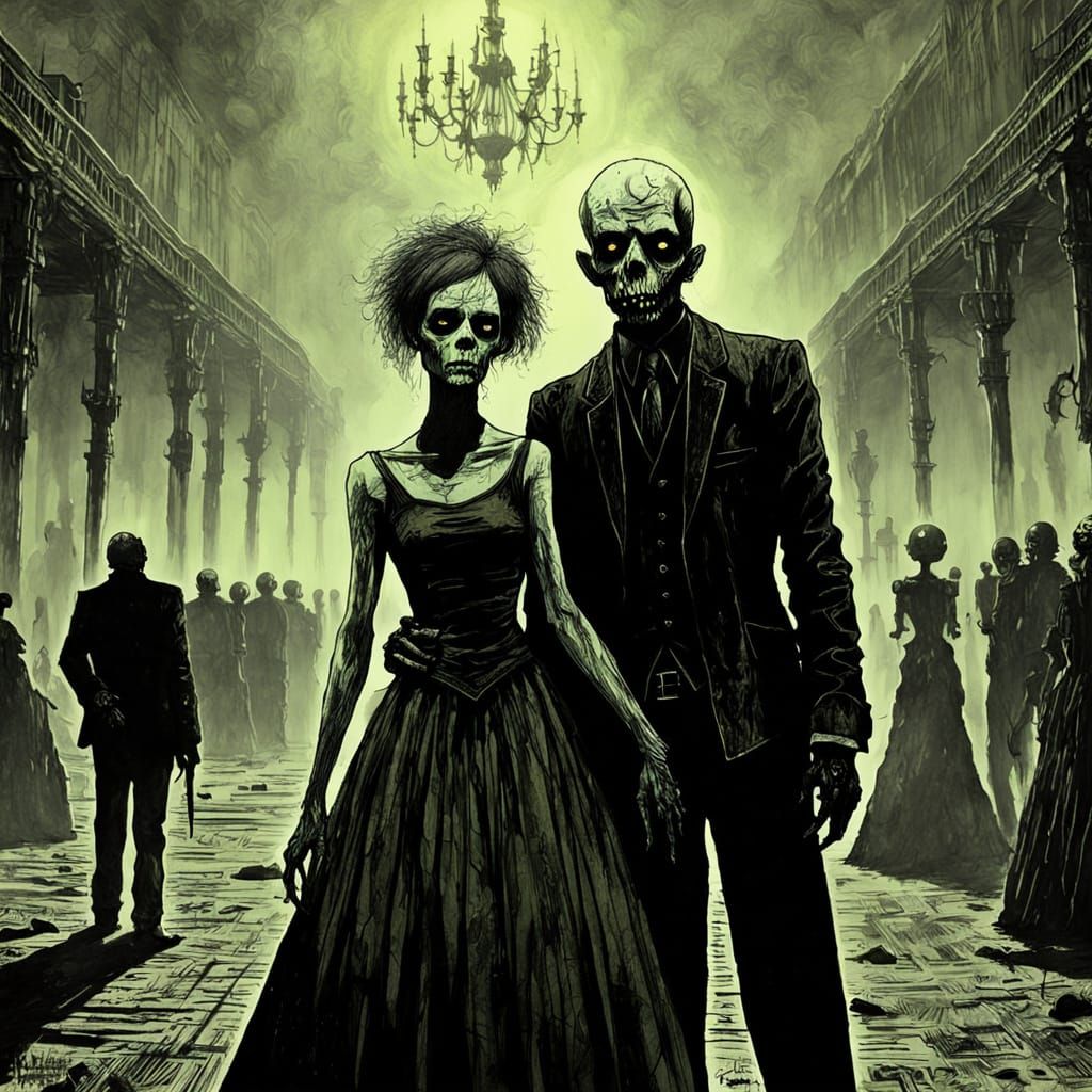 Zombie Couple at Horrorpunk Prom Night Ballroom