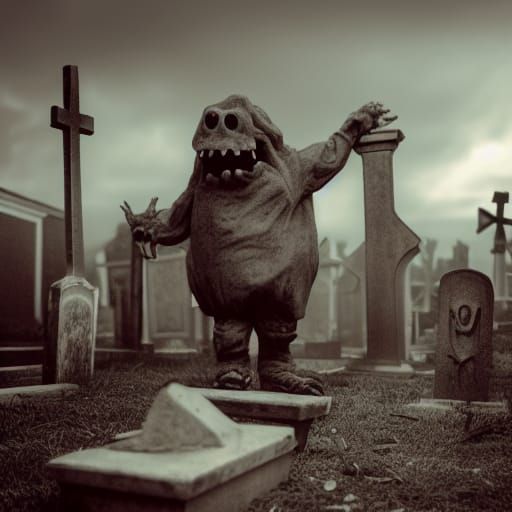 Grave Yard Monster AI Image