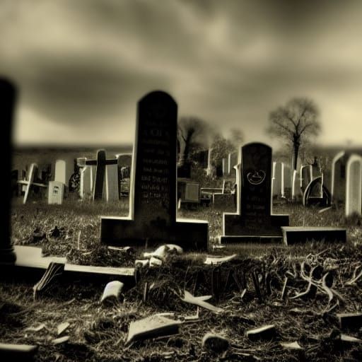 Eerie Graveyard Monster Generated by AI