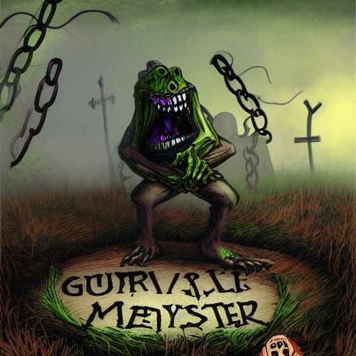 Graveyard Monster in Classic Horror Scene