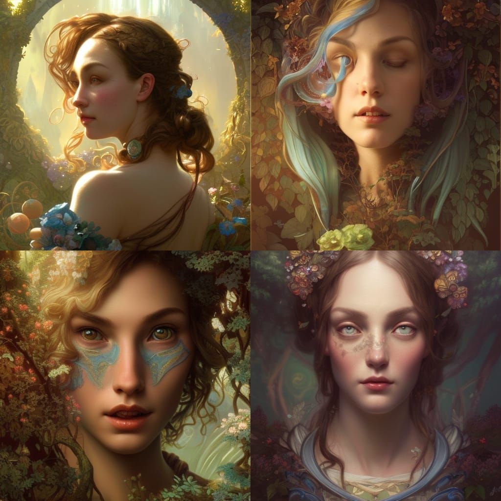 Fairyland Portal Portrait in Art Nouveau Style