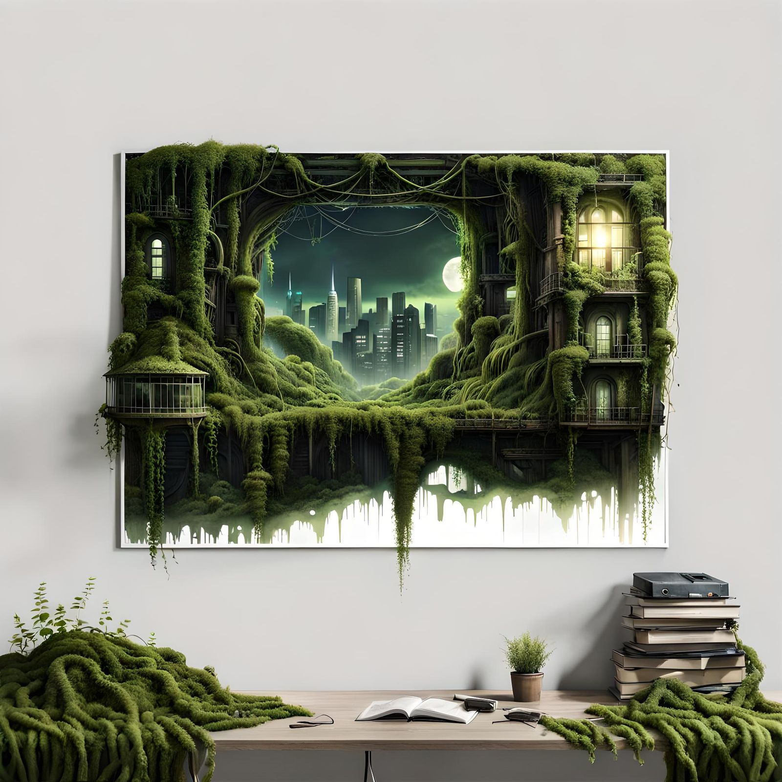 Overgrown City: A Dystopian Dreamscape