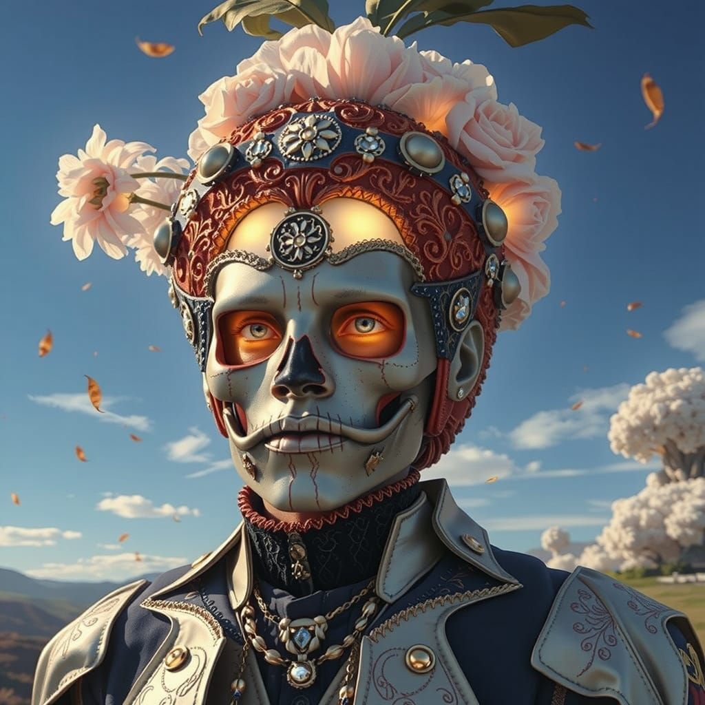 Figure in Antique Clothing in French Countryside