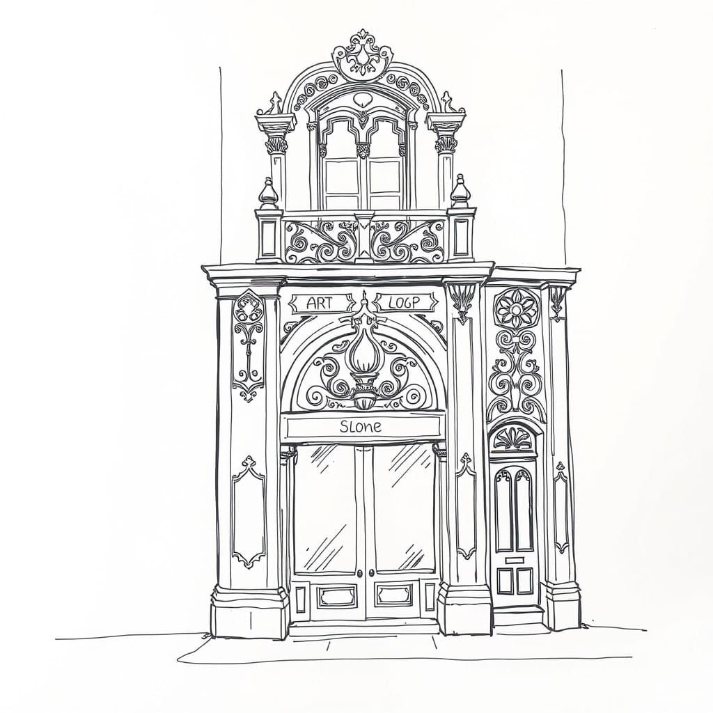 Barcelona Art Nouveau Facade in Intricate Detail