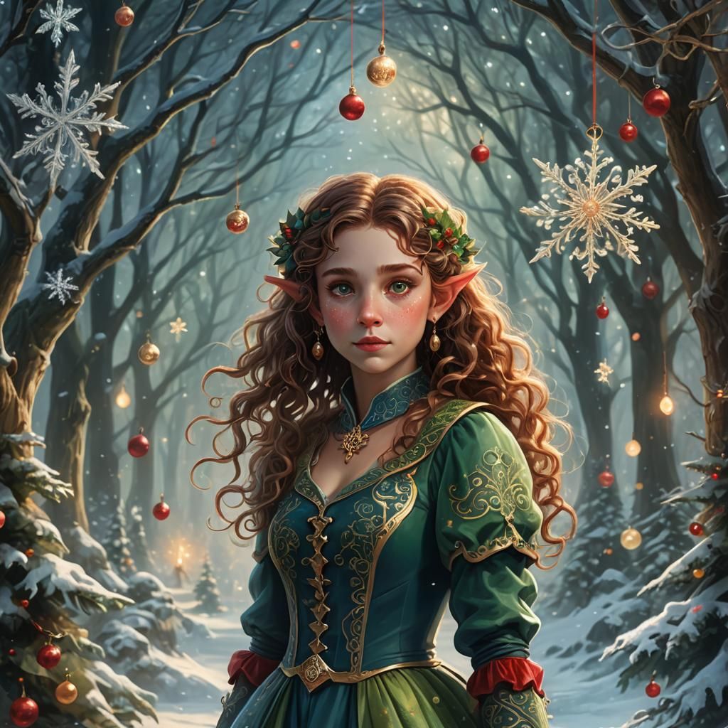 Festive Christmas Elf Concept Art in 8K
