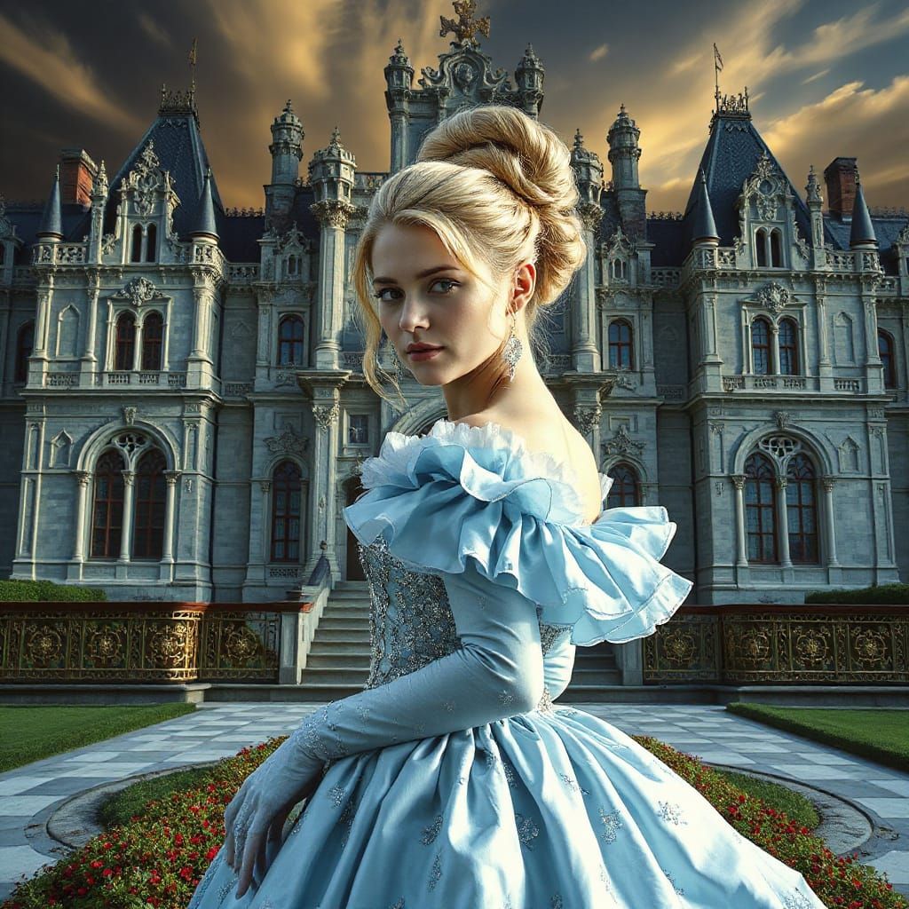 Baroque Princess in Hyperrealistic Style