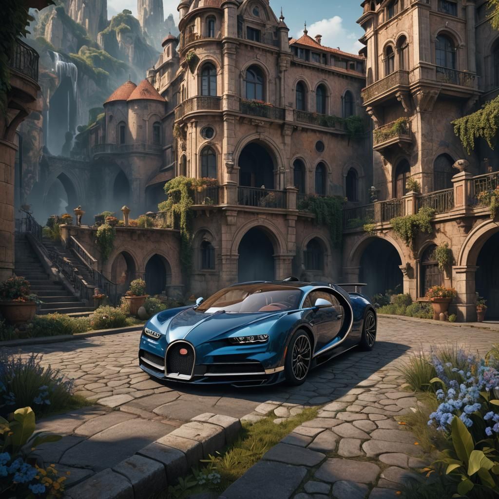 Detailed Matte Painting of a Bugatti in 8K