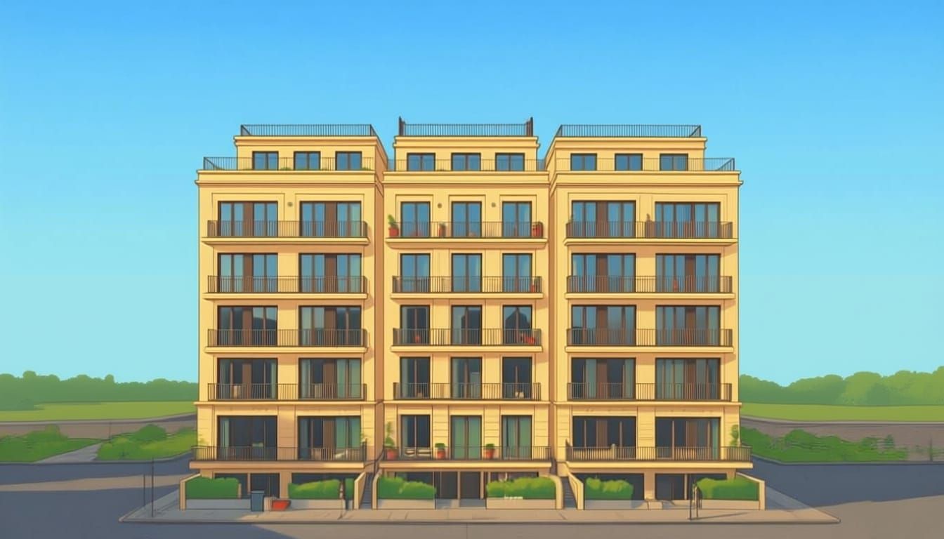 Connected Terraces on Three 5-Story Buildings