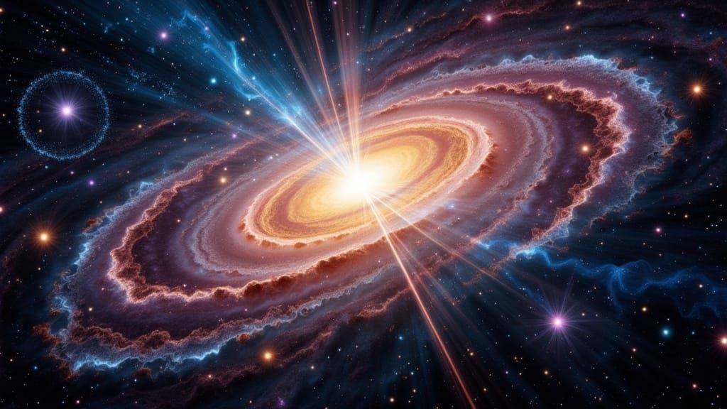 Polychromatic Pulsar Star Emitting Light in Space