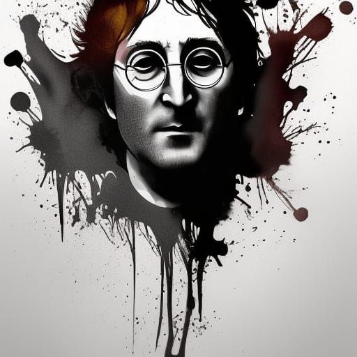 John Lennon Concert as Ink Splash Art